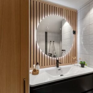 Miroir Salle de Bain — Cadre Noir Mat 40 cm